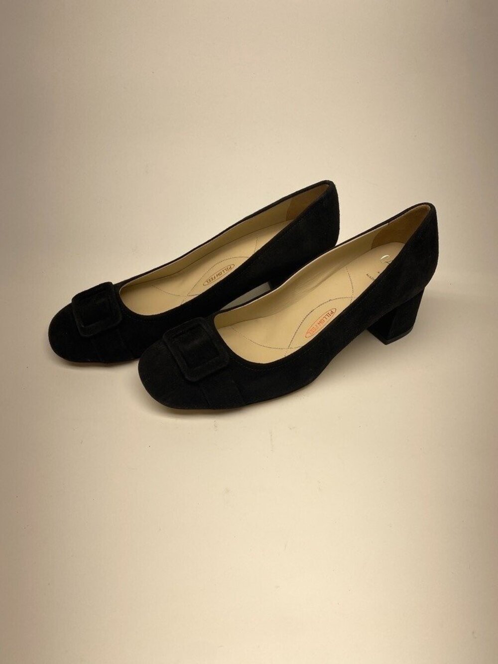Amalfi Baccio Womens Suede Black  Block Heel Pumps Sz 9